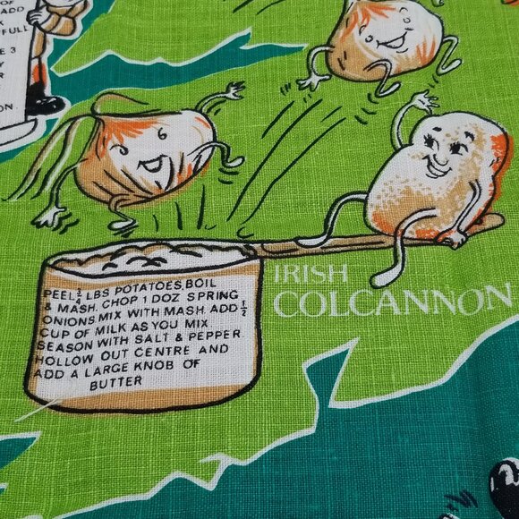 Vintage Irish Recipes Linen Tea Towel – A Nostalgic Kitchen Treasure - Picture 9 of 15